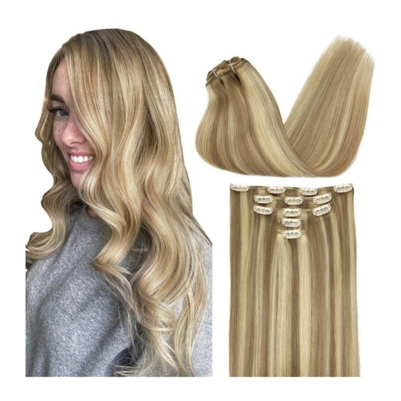 Other - Clip ins 100% human hair extensions 22 inch